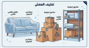 تغليف العفش شركة الرابطة الخليجية لنقل العفش بالكويت